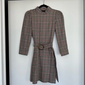 Zara Gorgeous TRF plaid mini wool dress, size S.